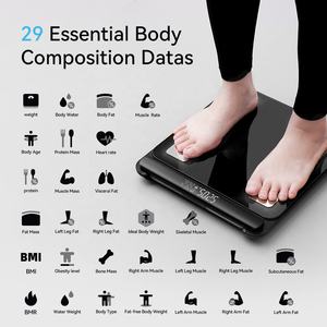 Smart 8 elektroda Digital keseimbangan bioimpedansi skala komposisi elektronik kaca kamar mandi menggunakan ukuran air lemak tubuh 180kg - Product Image 2