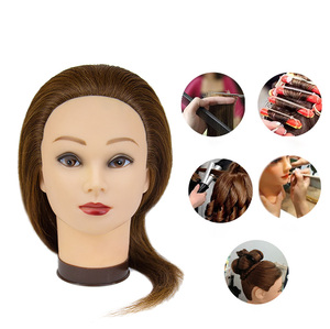 Cabeza de Maniquí con Cabello Humano 100% Natural Real, Muñeca de Entrenamiento de Cosmetología para Peluquería, Práctica de Peinado y Corte de Cabello Lacio - Product Image 4