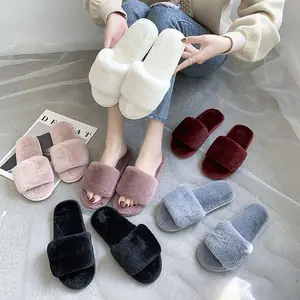 2021 New Arrival Funky High Quality Comfort Christian Winter Fuzzy Flat Heel Ladies Slippers