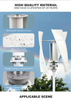 Générateur de moulin à vent portable facile à installer 300W 500W 600W 800W 1kw éolienne à axe vertical générateur de vent silencieux