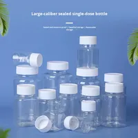 GABBY D-01 Bouteilles distributrices transparentes en plastique à grande ouverture 15-500ml PET Capsules d'échantillons de liquides solides en caoutchouc