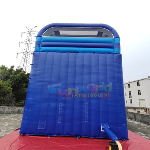 Structure de jeu extérieure pour enfants, toboggan aquatique gonflable à double piste, thème vague, avec piscine, en forme de dauphin. - Product Image 4