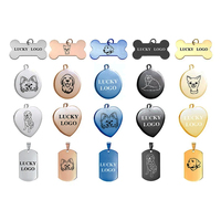 Plaque d'identification en métal pour animaux de compagnie en acier inoxydable breloque vierge pendentif étiquette de chien personnalisé à graver