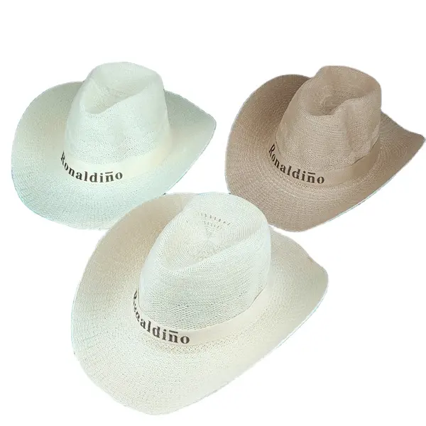 Wholesale Pinch Straw Cowboy Hats In Bulk Men For Women Summer Linen Breathable Texas Cowboy Hats Jazz Sun Straw Beach Hat