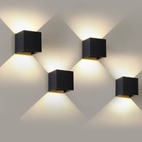 Applique murale extérieure simple en aluminium, étanche, luminaire mural carré, lampe LED créative, applique murale de chevet