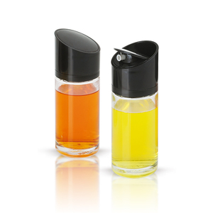 Glass Olive Oil <strong>Vinegar</strong> Cruet Set with Metal Stand Spice Jar Bottle and <strong>Shaker</strong> for Restaurant Wholesale Rack Organizer - Product Image 2