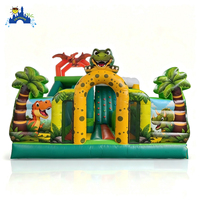 Château gonflable de qualité supérieure en PVC de qualité commerciale, en forme de dinosaure, avec toboggan, pour la location dans les parcs d'attractions