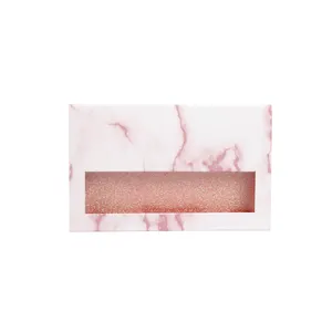 कस्टम गुलाबी चमक कागज चलाओ बरौनी मिंक बाल के लिए पैकेजिंग बॉक्स lashes eyelashes पट्टी पीवीसी खिड़की के साथ बॉक्स
