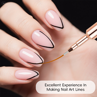 Pinceau à liner pour ongles de haute qualité, manche en acrylique, marque privée, 4/8/12/20/25mm, outil de nail art pour liner d'ongles