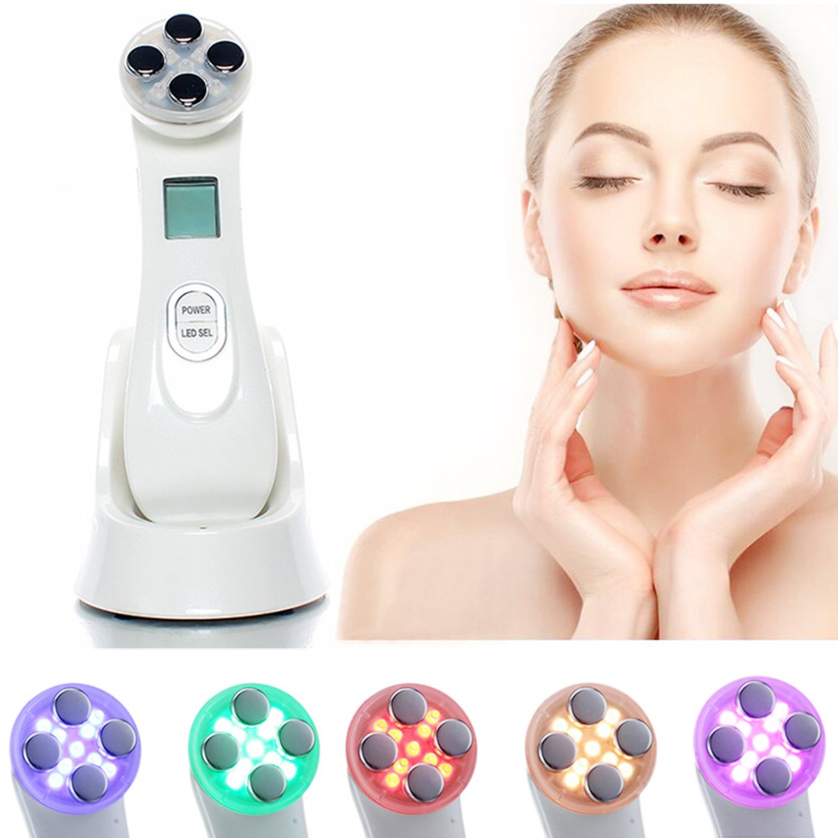 Radio Frequency Facial LED Photon Skin Care Device Face Lifting Tighten Wrinkle Removal Eye Care RF Skin Tightening Mach