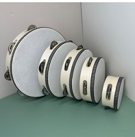 Wholesale Hand Held Tambourine Drum 6 Inch Metal Jingles Bell Percussion Gift Musical Educational Drum Instrument for Kids