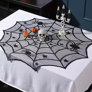 Tovaglia rotonda <span class=keywords><strong>di</strong></span> <span class=keywords><strong>Halloween</strong></span> in tessuto <span class=keywords><strong>di</strong></span> pizzo nero tovaglia <span class=keywords><strong>per</strong></span> <span class=keywords><strong>decorazioni</strong></span> <span class=keywords><strong>per</strong></span> <span class=keywords><strong>la</strong></span> <span class=keywords><strong>tavola</strong></span> <span class=keywords><strong>di</strong></span> casa - Product Image 1