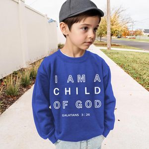 Sudadera FOXA para niños, diseño gráfico cristiano, Soy un hijo de Dios, Galatas 3:26, Sudadera con capucha religiosa para niños, unisex, de algodón - Product Image 3