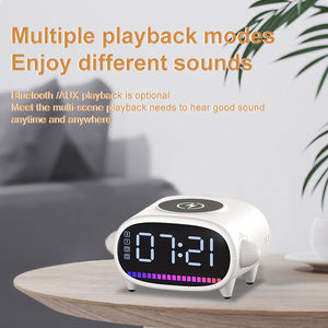15W pour Bluetooth RGB Rhythm Light Lamp Smart Speaker Magnetic Charging Stand Clock Fast Wireless Charger for Mobile Gift - Product Image 3