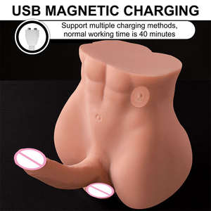 Dildo vibrant automatique réaliste unisexe, poupée torse masculin musclé pour stimulation anale et masturbation du pénis - Product Image 4