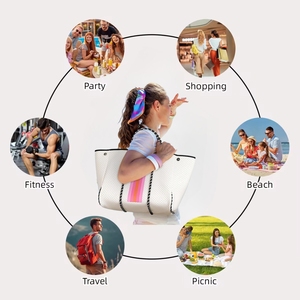 Bolsa <span class=keywords><strong>de</strong></span> <span class=keywords><strong>Playa</strong></span> Multiusos <span class=keywords><strong>de</strong></span> Neopreno <span class=keywords><strong>con</strong></span> Bolsa Adicional a Juego, Bolsa <span class=keywords><strong>de</strong></span> Mano Grande <span class=keywords><strong>de</strong></span> Neopreno para Mujer, para Actividades al Aire Libre - Product Image 6