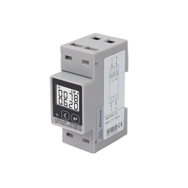 Din Rail Mount 100A หลายอัตราค่าไฟฟ้า TOU แอมแปร์โวลต์ความถี่ PF Kwh เครื่องวัดพลังงาน