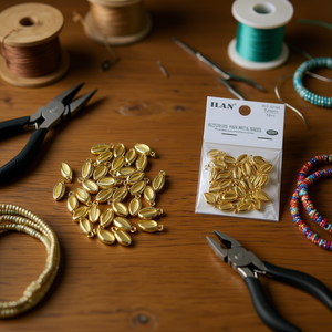 Perline in metallo ILAN 7x16mm placcate oro per la creazione di gioielli e accessori - Product Image 3