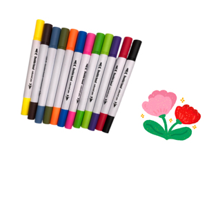 Ensemble de marqueurs pour stylo <span class=keywords><strong>aquarelle</strong></span> pour enfants à <span class=keywords><strong>double</strong></span> extrémité non toxique avec <span class=keywords><strong>pointe</strong></span> fine en plastique et <span class=keywords><strong>pointe</strong></span> en <span class=keywords><strong>feutre</strong></span> pour le dessin - Product Image 5