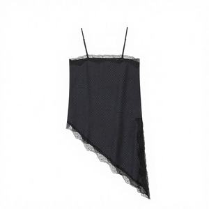 Camisola TAOP&ZA para Mujer, Nueva Colección 2025, Moderna y Versátil, Transpirable, Casual, con Encaje, Sin Mangas, con Estampado de Puntos, Dobladillo Asimétrico, 9479281 - Product Image 3