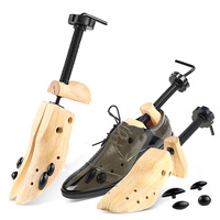 Embauchoir en bois de pin réglable pour chaussures plates, à talons et habillées, pour ajuster la longueur et la largeur S M L