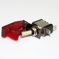 Interrupteur à bascule lumineux pour voiture de course 12V 20A avec LED rouge et couvercle de sécurité pour applications automobiles et marines
