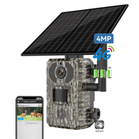 Caméra de surveillance intelligente 4G LTE cellulaire CMOS 4MP 4K IP65 étanche à détection de mouvement, alimentée par batterie, avec micro intégré et vision nocturne, application mobile