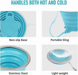 Vente flash : Tasse à café pliable et rétractable en silicone, 270 ml, sans BPA, écologique, passe au lave-vaisselle, portable, pour le sport - Product Image 4