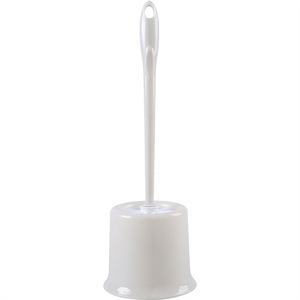 Toilet <b>Brush</b> Set Plastic Soft Bristle Long Handle For Bathroom Cleaning Gray And Pink - Product Image 5