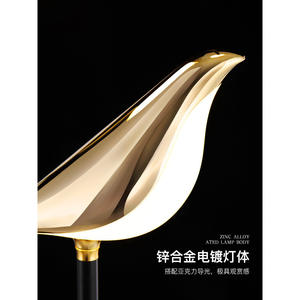 Lustre d'art d'oiseau de luxe postmoderne pour table à manger, style nordique minimaliste, lumière suspendue de designer, pieuvre, LED, fer, cristal, or - Product Image 3