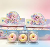 Jouet Squishy en Guimauve Effet Craquelé, Mignon et Coloré, en Forme de Donut, Sonore, Sensoriel, Anti-stress, pour Enfants, Coffret Cadeau