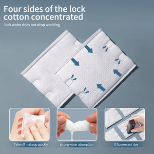 Tampons carrés <span class=keywords><strong>en</strong></span> coton bio jetables écologiques, non-tissés, sans peluches, pour le démaquillage du visage et les soins cosmétiques - Product Image 4