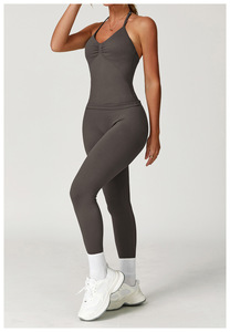 Leggings de yoga et de sport pour femmes, sans couture, gainants, respirants, séchage rapide, longueur intégrale, design personnalisé, taille colorée - Product Image 5