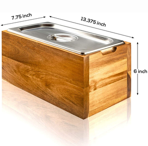Poubelle à compost <span class=keywords><strong>en</strong></span> <span class=keywords><strong>bois</strong></span> d'acacia pour les déchets alimentaires, seau à café moulu, <span class=keywords><strong>bac</strong></span> à compost <span class=keywords><strong>en</strong></span> <span class=keywords><strong>bois</strong></span> pour la cuisine - Product Image 5