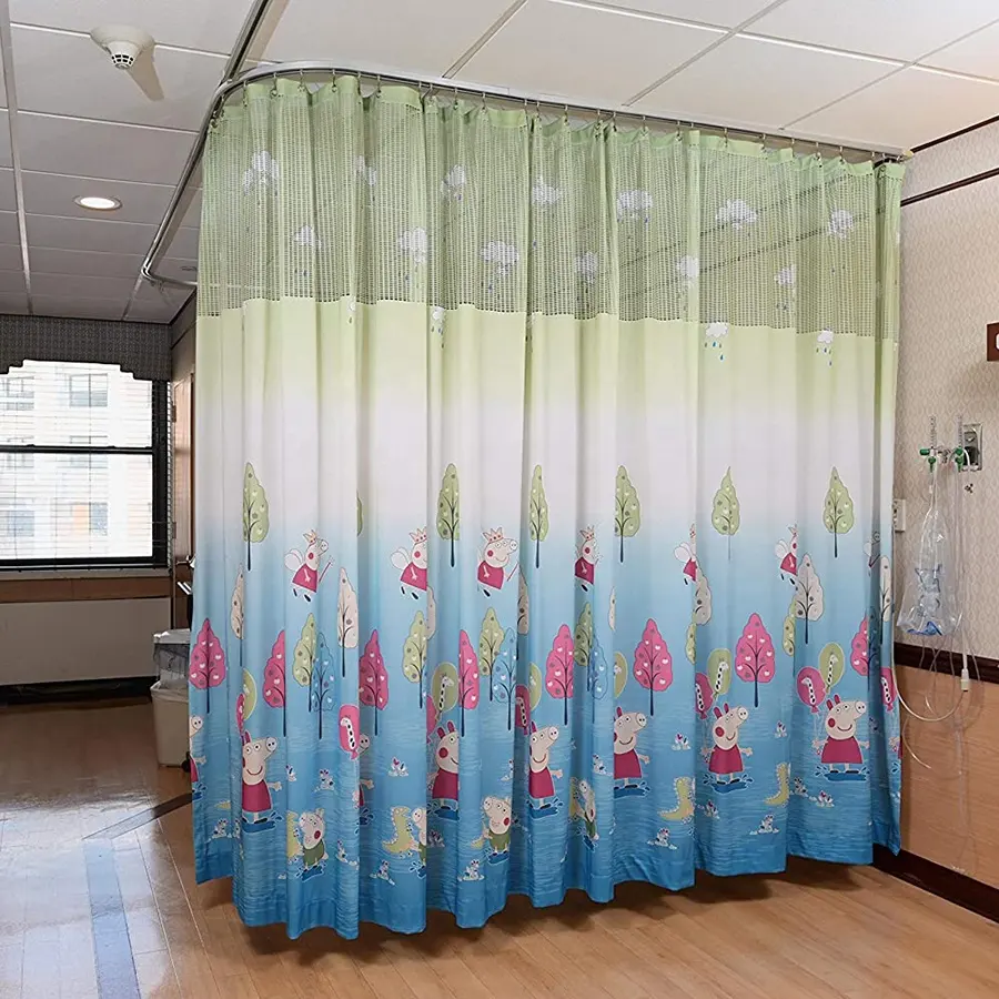 Wholesale Factory Supply Low Price Bed Screen Partition Curtain Dividers Fire Retardant Hospital Medical Printing Curtains