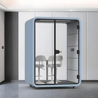 Cabine de travail modulaire grand format autoportante insonorisée, installation facile, salle de réunion temporaire pour 6 personnes