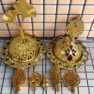 [Grande Réduction Quantitative] Brûleur d'encens arabe du Moyen-Orient en forme de tour, creux doré, pour aromathérapie, bois de santal, pour l'exportation - Product Image 1