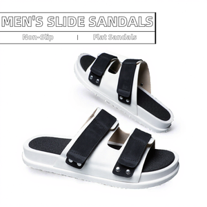 High Quality PVC Flat <b>Sandals</b> for Men Anti-Slip Round Toe Beach EVA Casual Slide Design Slip-On Summer Spring PU Upper - Product Image 2