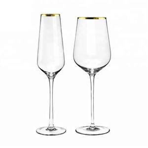 Различные логотипы и цвета в наличии стеклянная посуда с золотым ободом под заказ золотые оправы Винные Бокалы - Product Image 3