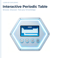 Tableau périodique hexagonal interactif, exposition scientifique interactive, présentation éducative STEM pour l'école, le musée des sciences