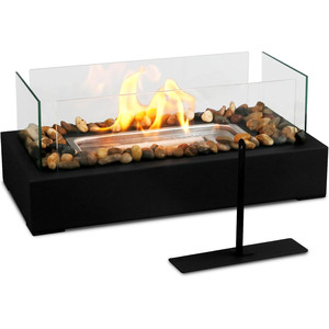 Pozo de fuego de mesa sin humo de acero inoxidable moderno portátil para acampar con accesorio de póquer y combustible de bioetanol - Product Image 1