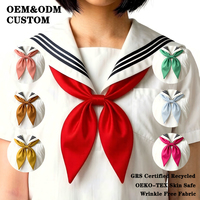 Cravate personnalisée en polyester recyclé certifié GRS, rose vin, noire, avec nœud papillon oreilles de lapin, style marin, pour cosplay, fabriquée en usine