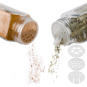 Vente en gros Bouteilles d'assaisonnement vides en verre carré transparent de 4oz 120ml Pots à épices avec couvercles shaker - Product Image 6