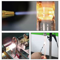 Tour de soufflage de verre mécanique semi-automatique scientifique à flamme HHO pour ampoules en silice fondue et machine de scellage sous vide pour bouteilles