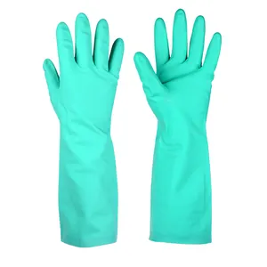 Safety Oil Resistant Nonslip Nitrile Mittens Wash Acid Alkali Industry Household Natural Latex Rubber Durable Waterproof Clean