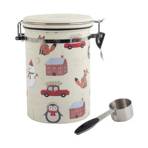 Boîte à café/thé en acier inoxydable de style NOËL, hermétique - Product Image 1