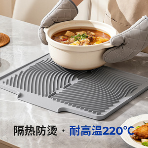 Silicone Drain Mat Xl Square Heat Resistant Waterproof Oil Proof Kitchen Countertop <b>Drying</b> <b>Rack</b> Food Grade Bpa Free - Product Image 3