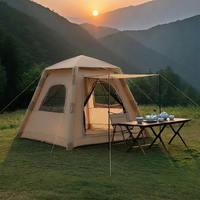 Tente de camping gonflable quatre saisons pour 4-6 personnes, imperméable, familiale, pour groupe, multi-pièces, en Oxford, à colonnes d'air, portable, installation facile