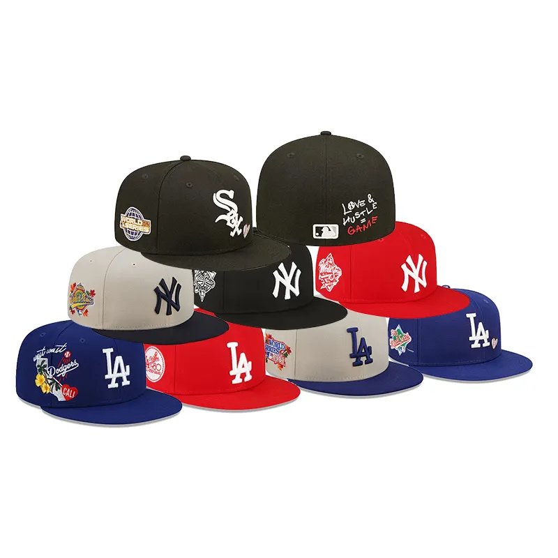 Wholesale World Series Patches Closed Baseball Cap for Man Custom Gorras Original Fitted Caps Snapback Hats Sports Hat Cap