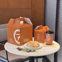 Boîte à gâteau en carton blanc biodégradable écologique personnalisée avec poignée pour l'emballage alimentaire à emporter